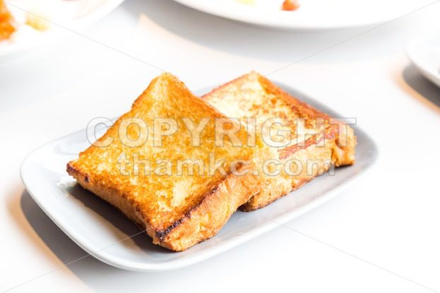Simple French toast bread breakfast - ThamKC Royalty-Free Photos
