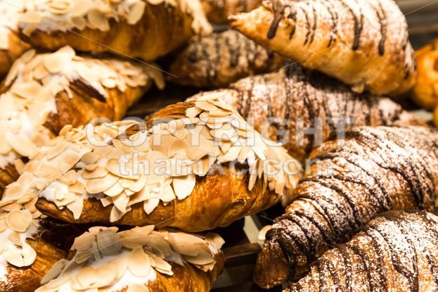 Tray of freshly baked gluten free croissant - ThamKC Royalty-Free Photos