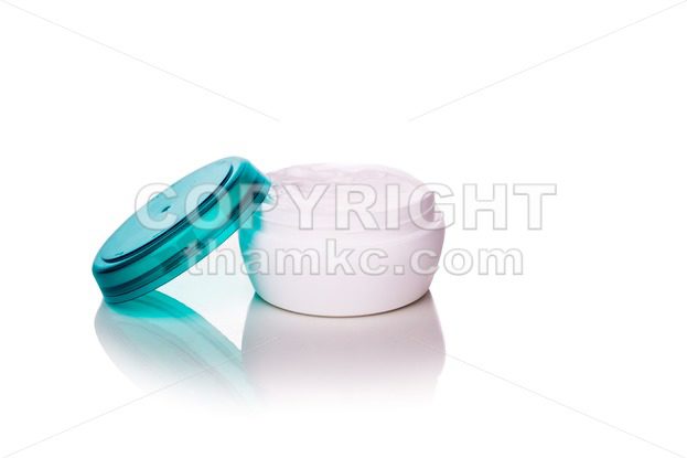 Skincare cosmetic jar with cream on white background - ThamKC Royalty-Free Photos