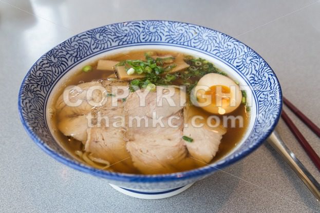 Delicious authentic Japanese Ramen with Pork and Egg in bowl - ThamKC Royalty-Free Photos