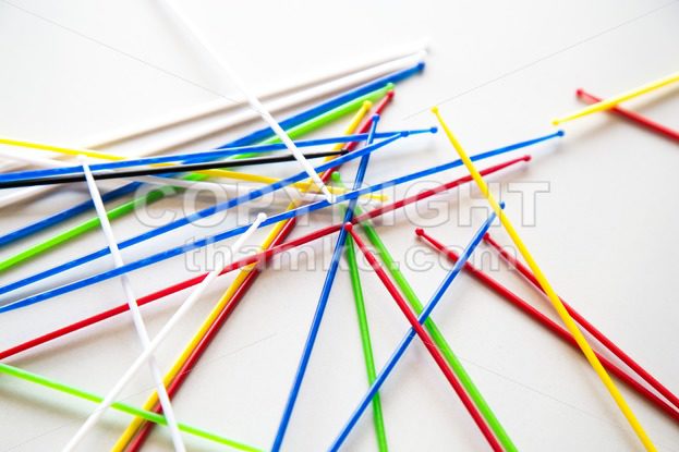 Close-up on pile of pick up sticks fun game overlapping - ThamKC Royalty-Free Photos