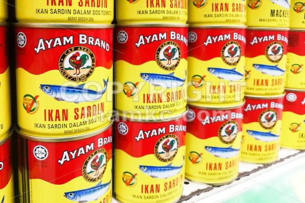 KUALA LUMPUR, Malaysia, June 25, 2017: Ayam Brand or Ayam is a prepared food company based in Singapore. Ayam Brand produces over 60 million cans of food annually and employs around 1,000 persons - ThamKC Royalty-Free Photos