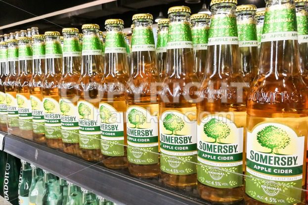 KUALA LUMPUR, Malaysia, June 25, 2017:  Somersby cider is a brand of Danish brewing company Carlsberg Group. It is one of the leading cider brand in Malaysia. - ThamKC Royalty-Free Photos