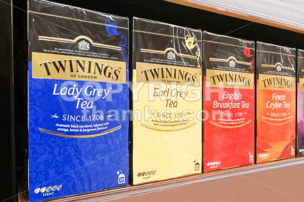 KUALA LUMPUR, Malaysia, June 25, 2017: Twinings is an English marketer of tea, based in Andover, Hampshire. The brand is owned by Associated British Foods. - ThamKC Royalty-Free Photos