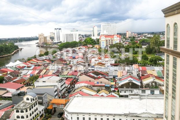 KUCHING, Malaysia, June 25, 2017:  Overview of Kuching city waterfront, popular tourism destination in Sarawak - ThamKC Royalty-Free Photos
