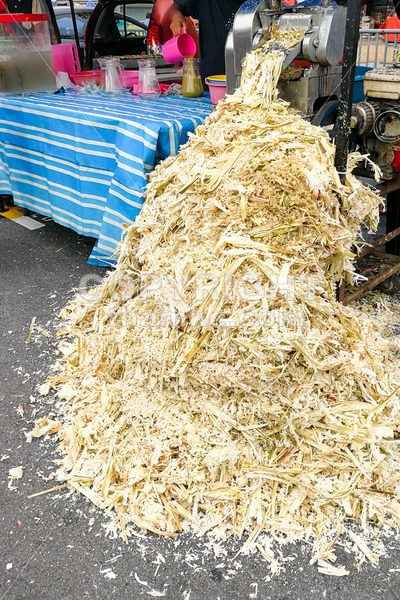 Sugarcane bagasse can be recycled as paper, fuel, renewable energy. - ThamKC Royalty-Free Photos