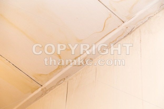 Roof leakages results ugly water mark on ceiling - ThamKC Royalty-Free Photos